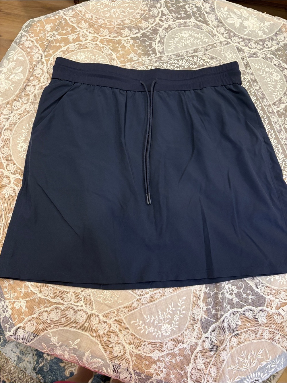 Navy Drawstring Skort